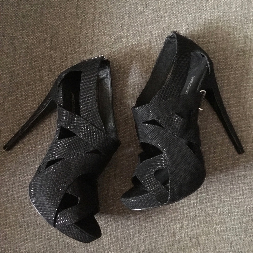 New Just Cavalli 5” black cage sandals 39 8.5